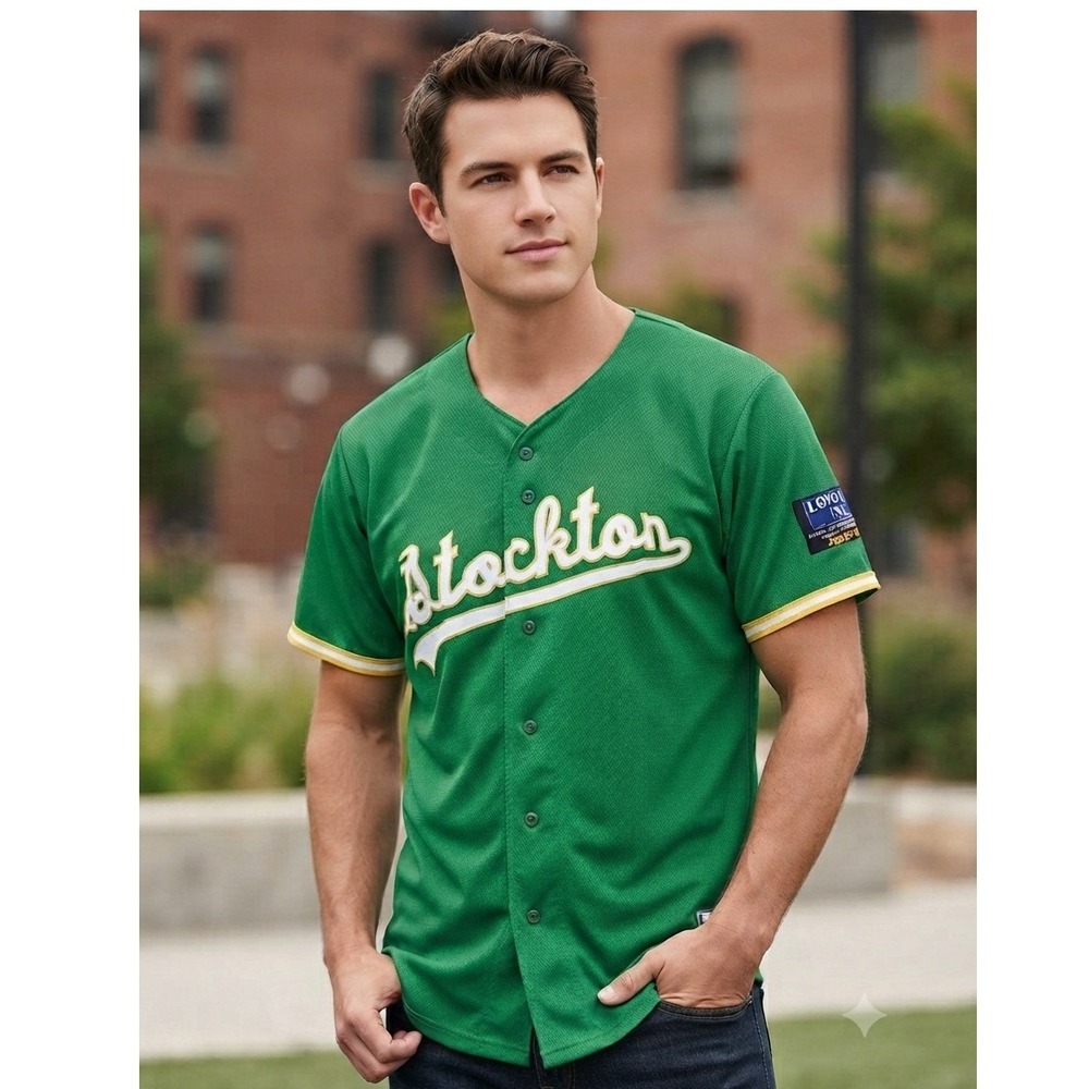 Promotional Adventures Stockton Lovotti 22 Baseball Jersey Green Mens Medium